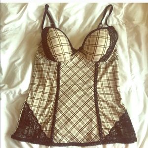 Sophie b. Intimate Camisole Plaid W/ Lace Accent M
